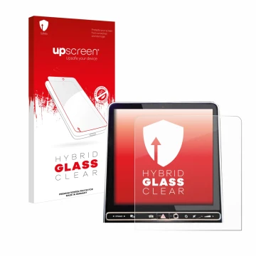 Vorderseite einer Produktverpackung mit dem Markenlogo upscreen. Daneben ist das Gerät Mercedes-Benz GLC X254 GPS Navigation 2