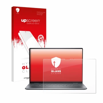 Vorderseite einer Produktverpackung mit dem Markenlogo upscreen. Daneben ist das Gerät Dell Latitude 9440 2-in-1 mit dem zugeh