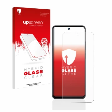 Vorderseite einer Produktverpackung mit dem Markenlogo upscreen. Daneben ist das Gerät realme C55 mit dem zugehörigen Displays