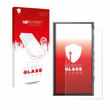 Vorderseite einer Produktverpackung mit dem Markenlogo upscreen. Daneben ist das Gerät Sony Walkman NW-A306 mit dem zugehörige