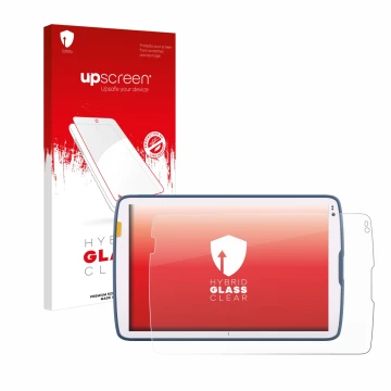 Vorderseite einer Produktverpackung mit dem Markenlogo upscreen. Daneben ist das Gerät Zebra ET40 10.1