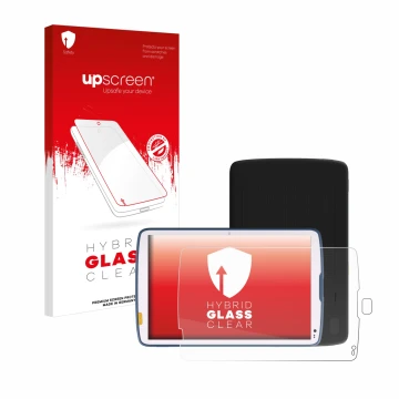 Vorderseite einer Produktverpackung mit dem Markenlogo upscreen. Daneben ist das Gerät Zebra ET40 10.1