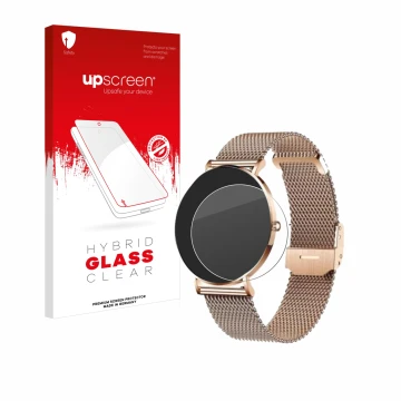 Vorderseite einer Produktverpackung mit dem Markenlogo upscreen. Daneben ist das Gerät Xcoast X-Watch Siona 2 mit dem zugehöri