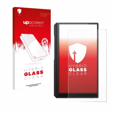 Vorderseite einer Produktverpackung mit dem Markenlogo upscreen. Daneben ist das Gerät FiiO M11s mit dem zugehörigen Displaysc