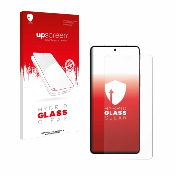 Vorderseite einer Produktverpackung mit dem Markenlogo upscreen. Daneben ist das Gerät ZTE Nubia Z50S Pro mit dem zugehörigen 