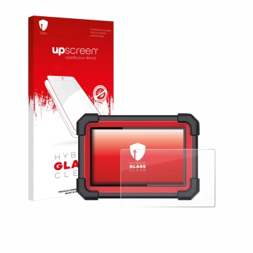 Vorderseite einer Produktverpackung mit dem Markenlogo upscreen. Daneben ist das Gerät Launch X-431 CRP 919E BT mit dem zugehö