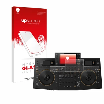Vorderseite einer Produktverpackung mit dem Markenlogo upscreen. Daneben ist das Gerät Pioneer OPUS-QUAD mit dem zugehörigen D