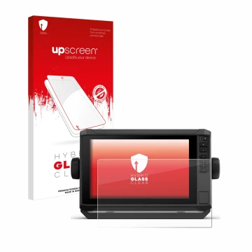 Vorderseite einer Produktverpackung mit dem Markenlogo upscreen. Daneben ist das Gerät Garmin ECHOMAP UHD2 9