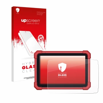 Vorderseite einer Produktverpackung mit dem Markenlogo upscreen. Daneben ist das Gerät Launch X-431 Euro Turbo II mit dem zuge