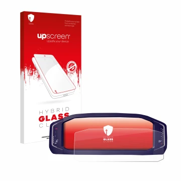 Vorderseite einer Produktverpackung mit dem Markenlogo upscreen. Daneben ist das Gerät Volkswagen Passat B8 Digital Cockpit 10