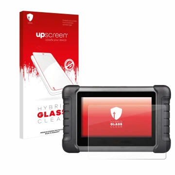 Vorderseite einer Produktverpackung mit dem Markenlogo upscreen. Daneben ist das Gerät Autel MaxiCheck MX808s mit dem zugehöri