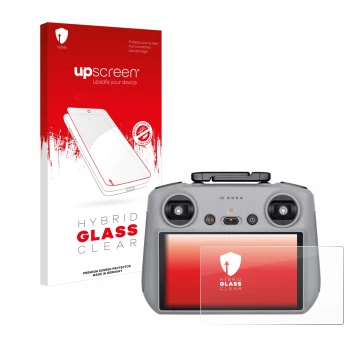 Vorderseite einer Produktverpackung mit dem Markenlogo upscreen. Daneben ist das Gerät DJI RC 2 mit dem zugehörigen Displaysch