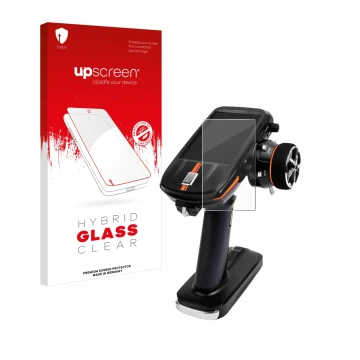 Vorderseite einer Produktverpackung mit dem Markenlogo upscreen. Daneben ist das Gerät RadioLink RC8X mit dem zugehörigen Disp