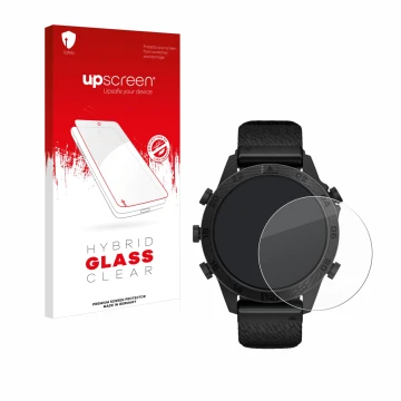Vorderseite einer Produktverpackung mit dem Markenlogo upscreen. Daneben ist das Gerät Garmin Marq Commander Gen 2 mit dem zug