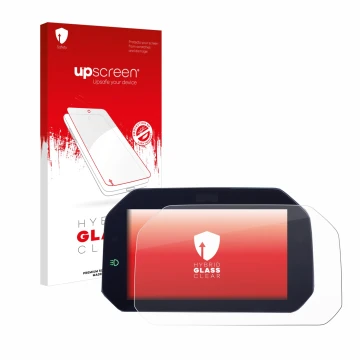 Vorderseite einer Produktverpackung mit dem Markenlogo upscreen. Daneben ist das Gerät BMW R 1300 GS TFT 6.5