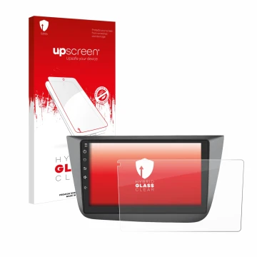 Vorderseite einer Produktverpackung mit dem Markenlogo upscreen. Daneben ist das Gerät Topway Android CarPlay (9