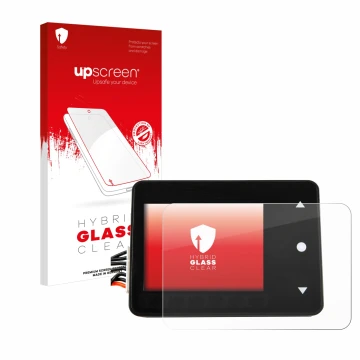 Vorderseite einer Produktverpackung mit dem Markenlogo upscreen. Daneben ist das Gerät Spektrum Smart Technology XBC100 mit de