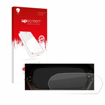 Vorderseite einer Produktverpackung mit dem Markenlogo upscreen. Daneben ist das Gerät Audi A3 2023 Virtual cockpit mit dem zu