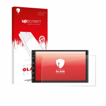 Vorderseite einer Produktverpackung mit dem Markenlogo upscreen. Daneben ist das Gerät Ankeway Car Radio 7