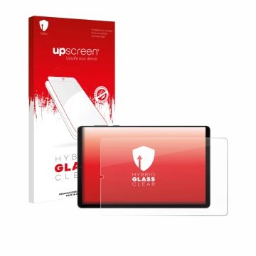 Vorderseite einer Produktverpackung mit dem Markenlogo upscreen. Daneben ist das Gerät Lenovo Legion Y700 (2023) mit dem zugeh