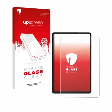 Vorderseite einer Produktverpackung mit dem Markenlogo upscreen. Daneben ist das Gerät Honor Pad 9 mit dem zugehörigen Display