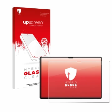 Vorderseite einer Produktverpackung mit dem Markenlogo upscreen. Daneben ist das Gerät Huawei MatePad Pro 13.2