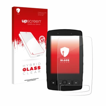 Vorderseite einer Produktverpackung mit dem Markenlogo upscreen. Daneben ist das Gerät TwoNav Aventura 2 Plus mit dem zugehöri