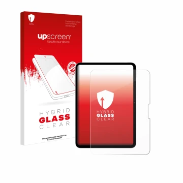 Vorderseite einer Produktverpackung mit dem Markenlogo upscreen. Daneben ist das Gerät Apple iPad Pro 11