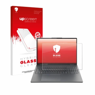 Vorderseite einer Produktverpackung mit dem Markenlogo upscreen. Daneben ist das Gerät Lenovo Yoga 7i 2-in-1 Gen 9 16