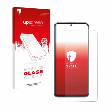Vorderseite einer Produktverpackung mit dem Markenlogo upscreen. Daneben ist das Gerät Huawei Nova 12i mit dem zugehörigen Dis