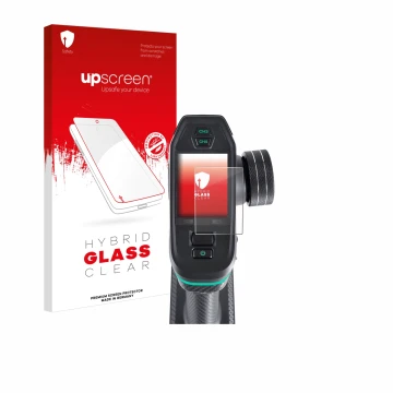 Vorderseite einer Produktverpackung mit dem Markenlogo upscreen. Daneben ist das Gerät DumboRC DDF-350 mit dem zugehörigen Dis