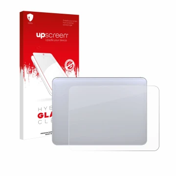 Vorderseite einer Produktverpackung mit dem Markenlogo upscreen. Daneben ist das Gerät Apple Magic 3 (Touch Trackpad) mit dem 