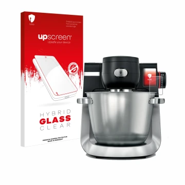 Vorderseite einer Produktverpackung mit dem Markenlogo upscreen. Daneben ist das Gerät Bosch MUM Serie 6 mit dem zugehörigen D
