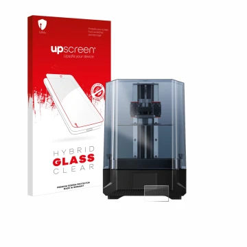 Vorderseite einer Produktverpackung mit dem Markenlogo upscreen. Daneben ist das Gerät Anycubic Photon Mono X 6Ks mit dem zuge