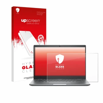 Vorderseite einer Produktverpackung mit dem Markenlogo upscreen. Daneben ist das Gerät Dell Latitude 5350 Laptop mit dem zugeh