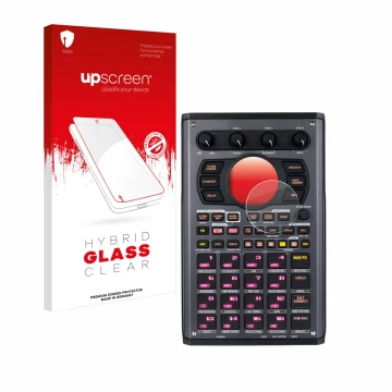 Vorderseite einer Produktverpackung mit dem Markenlogo upscreen. Daneben ist das Gerät Roland SP-404MKII mit dem zugehörigen D