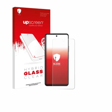 Vorderseite einer Produktverpackung mit dem Markenlogo upscreen. Daneben ist das Gerät Oppo A79 5G mit dem zugehörigen Display