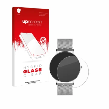 Vorderseite einer Produktverpackung mit dem Markenlogo upscreen. Daneben ist das Gerät Watcho Ultra Pro mit dem zugehörigen Di