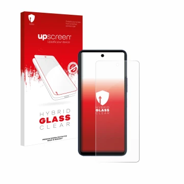 Vorderseite einer Produktverpackung mit dem Markenlogo upscreen. Daneben ist das Gerät Telekom T Phone 2 Pro mit dem zugehörig