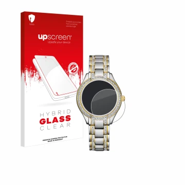 Vorderseite einer Produktverpackung mit dem Markenlogo upscreen. Daneben ist das Gerät Citizen Eco Drive FE1234-50L mit dem zu
