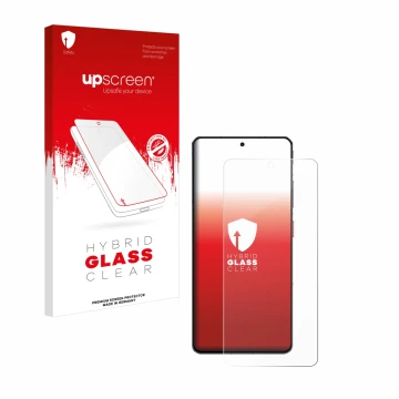 Vorderseite einer Produktverpackung mit dem Markenlogo upscreen. Daneben ist das Gerät ZTE Nubia Z60S Pro mit dem zugehörigen 