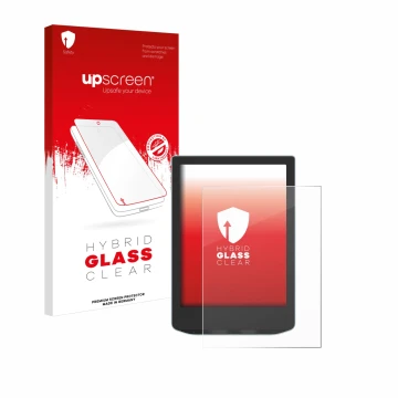 Vorderseite einer Produktverpackung mit dem Markenlogo upscreen. Daneben ist das Gerät Vivlio Light HD Color mit dem zugehörig