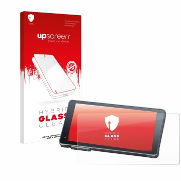 Vorderseite einer Produktverpackung mit dem Markenlogo upscreen. Daneben ist das Gerät Lamto Smart Screen RC12 5.5