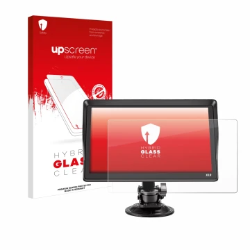 Vorderseite einer Produktverpackung mit dem Markenlogo upscreen. Daneben ist das Gerät Xgody X10 9