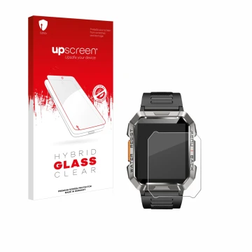 Vorderseite einer Produktverpackung mit dem Markenlogo upscreen. Daneben ist das Gerät Baolubao W60 mit dem zugehörigen Displa