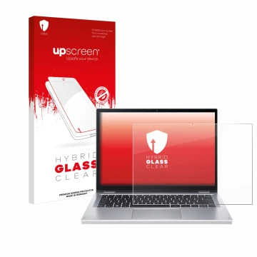 Vorderseite einer Produktverpackung mit dem Markenlogo upscreen. Daneben ist das Gerät Acer Aspire 3 Spin A3SP14 mit dem zugeh