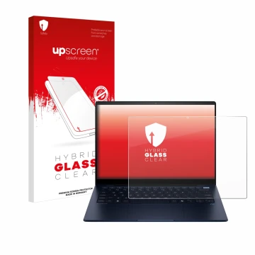 Vorderseite einer Produktverpackung mit dem Markenlogo upscreen. Daneben ist das Gerät HP EliteBook Ultra 14 G1q mit dem zugeh