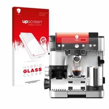 Vorderseite einer Produktverpackung mit dem Markenlogo upscreen. Daneben ist das Gerät Ninja Luxe Cafe Essential mit dem zugeh