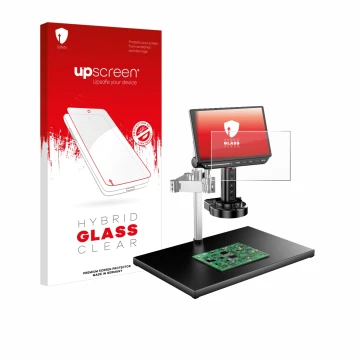 Vorderseite einer Produktverpackung mit dem Markenlogo upscreen. Daneben ist das Gerät Tomlov TM4K-AF-MAX mit dem zugehörigen 