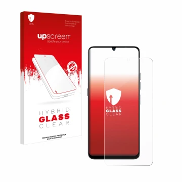 Vorderseite einer Produktverpackung mit dem Markenlogo upscreen. Daneben ist das Gerät Umidigi G9 5G mit dem zugehörigen Displ